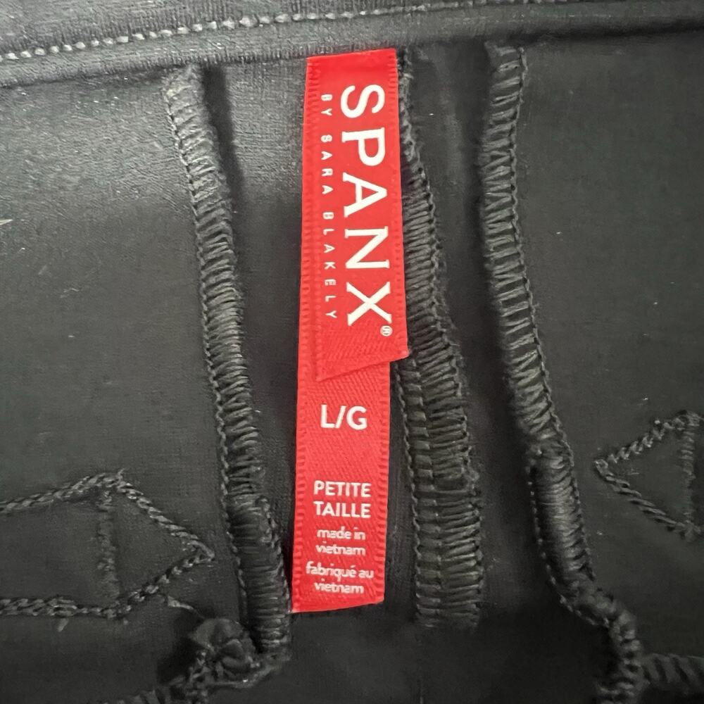Spanx Womens High Rise Skinny Capri Pants Large Petite PL Black Pull On Stretch - Picture 7 of 13